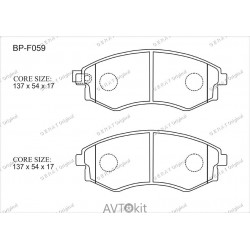 Передние тормозные колодки GERAT BP-F059 для Hyundai, Kia, Nissan, Ssang Yong
