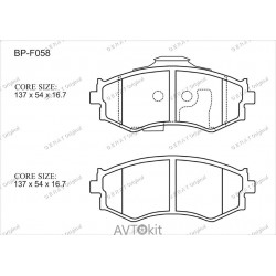 Передние тормозные колодки GERAT BP-F058 для Infiniti, Nissan, Ssang Yong