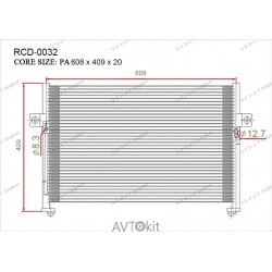 Радиатор кондиционера для Hyundai GERAT RCD-0032