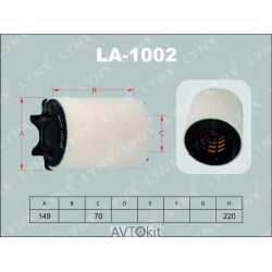 Фильтр воздушный для AUDI A3 LYNXauto LA-1002
