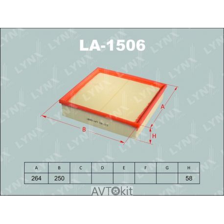 Фильтр воздушный для OPEL Omega LYNXauto LA-1506