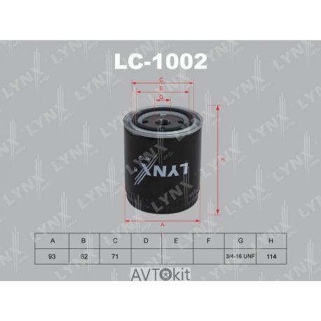 Фильтр масляный для AUDI 80 LYNXauto LC-1002