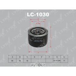 Фильтр масляный для LADA 2108-12/ LYNXauto LC-1030