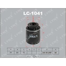Фильтр масляный для AUDI A3 LYNXauto LC-1041