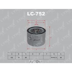 Фильтр масляный для MAZDA 323 LYNXauto LC-752