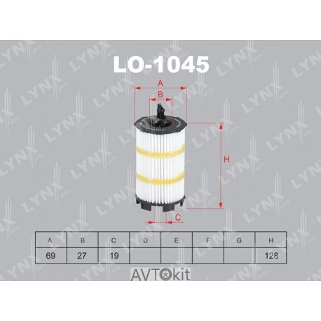 Фильтр масляный для AUDI A6/S6/RS6 LYNXauto LO-1045
