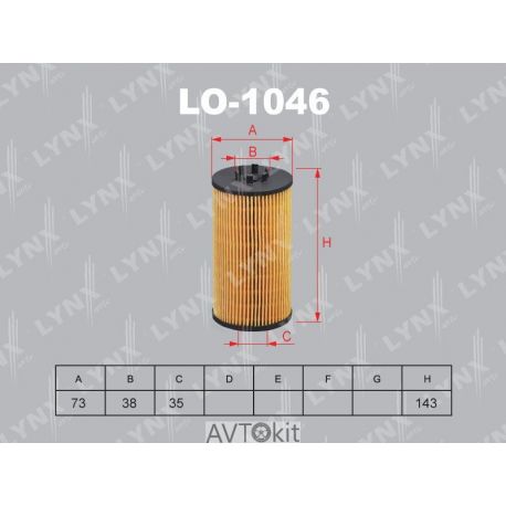 Фильтр масляный для AUDI S4 LYNXauto LO-1046