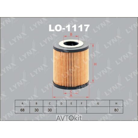 Фильтр масляный для BMW 3 LYNXauto LO-1117