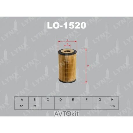 Фильтр масляный для CHEVROLET LYNXauto LO-1520
