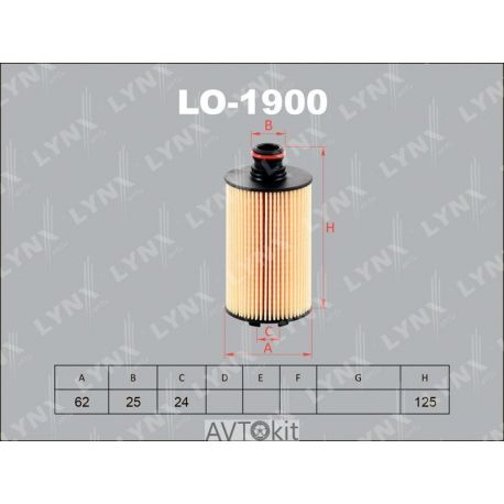 Фильтр масляный для SSANGYONG LYNXauto LO-1900