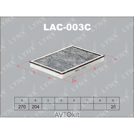 Фильтр салонный для CHEVROLET LYNXauto LAC-003C