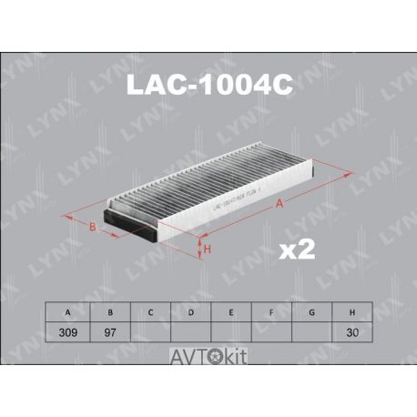 Фильтр салонный для AUDI A6 LYNXauto LAC-1004C