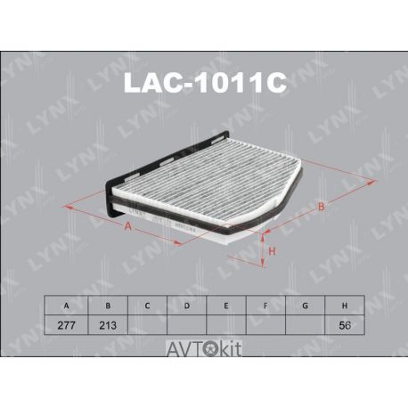 Фильтр салонный для AUDI A3 LYNXauto LAC-1011C