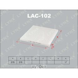 Фильтр салонный (новый номер LAC-143) для TOYOTA Avensis LYNXauto LAC-102