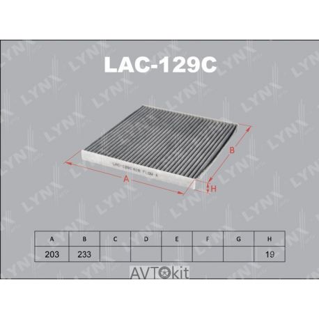 Фильтр салонный (новый номер LAC-144C) для LEXUS GS LYNXauto LAC-129C