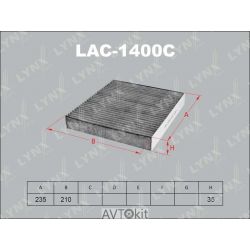 Фильтр салонный для FORD Focus LYNXauto LAC-1400C