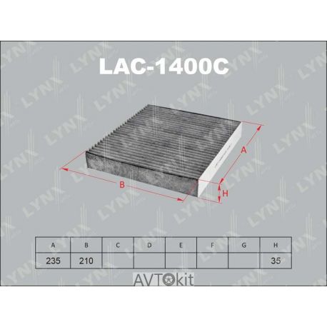 Фильтр салонный для FORD Focus LYNXauto LAC-1400C