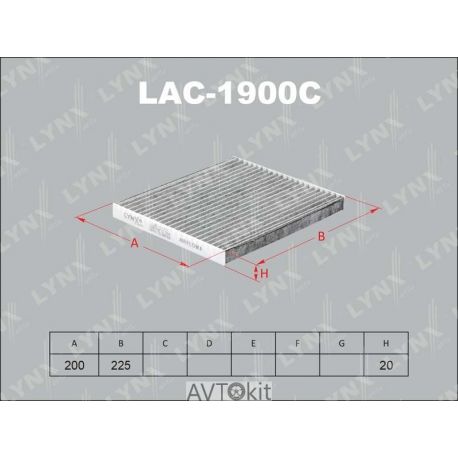 Фильтр салонный для SSANGYONG LYNXauto LAC-1900C