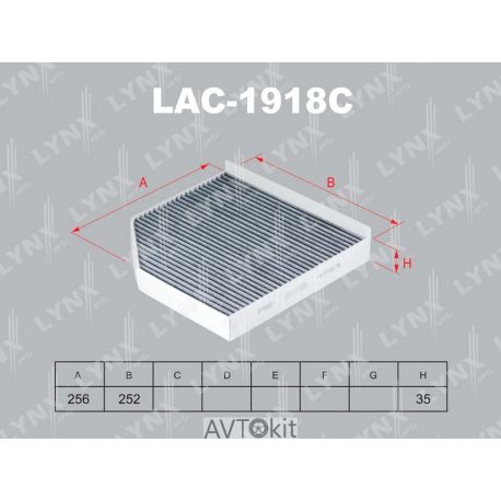 Фильтр салонный для AUDI A6 LYNXauto LAC-1918C