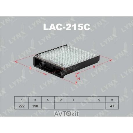 Фильтр салонный для NISSAN Micra LYNXauto LAC-215C