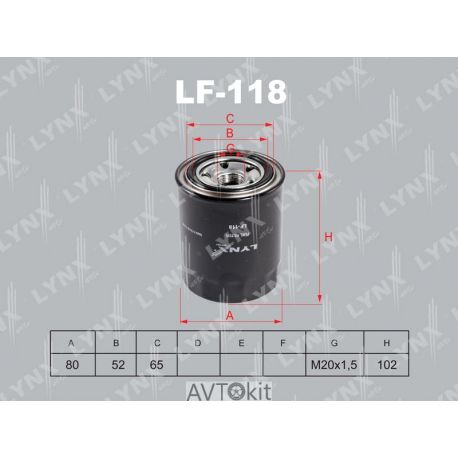 Фильтр топливный для TOYOTA Toyoace/Dyna LYNXauto LF-118