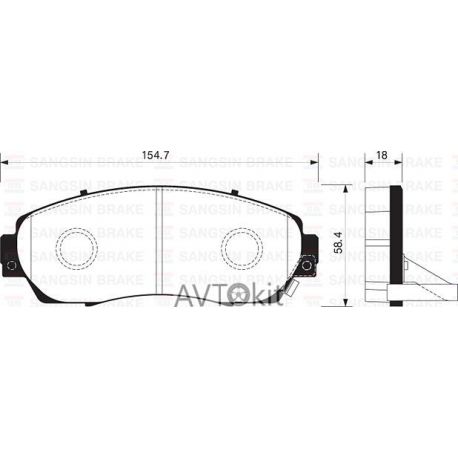 Колодки тормозные передние для Honda CR-V SANGSIN HI-Q SP2115