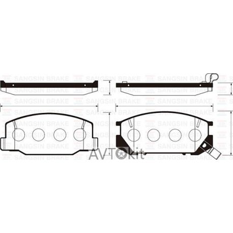 Колодки тормозные передние для TOYOTA Previa SANGSIN HI-Q SP1219