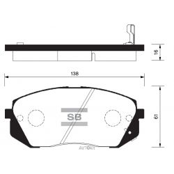 Колодки тормозные передние для HYUNDAI Sonata SANGSIN HI-Q SP1196