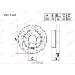 Передние тормозные диски для Subaru GERAT DSK-F026