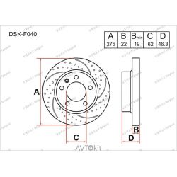 Передние тормозные диски для Toyota GERAT DSK-F040