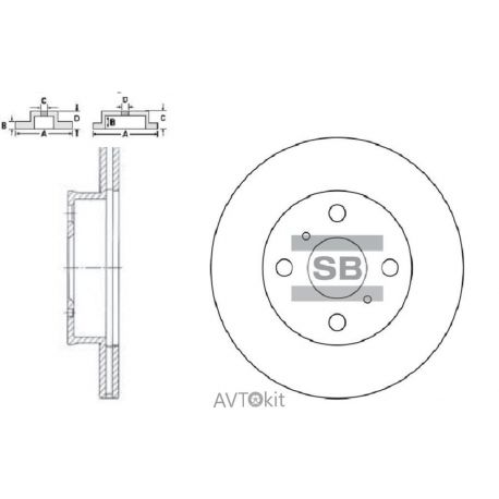 Диск тормозной передний для Rav 4 II (A20) SANGSIN HI-Q SD4050