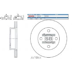 Диск тормозной передний для Murano I (Z50) SANGSIN HI-Q SD4204