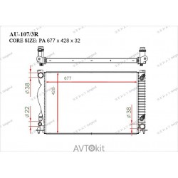 Радиатор охлаждения двигателя GERAT AU-107/3R для Audi