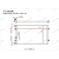 Радиатор охлаждения двигателя GERAT VV-104/2R для Audi,Skoda,Volkswagen