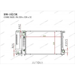 Радиатор охлаждения двигателя GERAT BW-102/3R для BMW