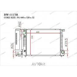 Радиатор охлаждения двигателя GERAT BW-111/3R для BMW