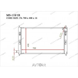 Радиатор охлаждения двигателя GERAT MS-118/1R для Citroёn,Mitsubishi,Peugeot