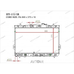 Радиатор охлаждения двигателя GERAT HY-111/1R для Hyundai