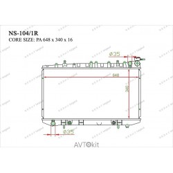 Радиатор охлаждения двигателя GERAT NS-104/1R для Infiniti,Nissan