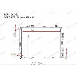 Радиатор охлаждения двигателя GERAT MR-106/3R для Mercedes