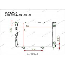 Радиатор охлаждения двигателя GERAT MR-120/3R для Mercedes