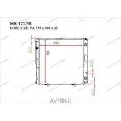 Радиатор охлаждения двигателя GERAT MR-121/3R для Mercedes