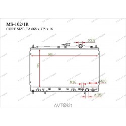 Радиатор охлаждения двигателя GERAT MS-102/1R для Mitsubishi