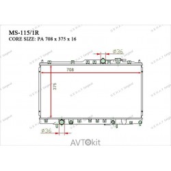 Радиатор охлаждения двигателя GERAT MS-115/1R для Mitsubishi