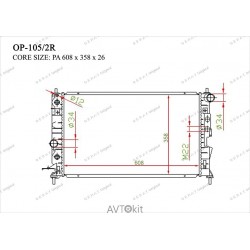 Радиатор охлаждения двигателя GERAT OP-105/2R для Opel