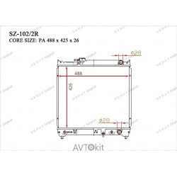 Радиатор охлаждения двигателя GERAT SZ-102/2R для Suzuki