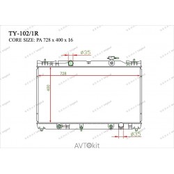 Радиатор охлаждения двигателя GERAT TY-102/1R для Toyota