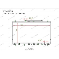 Радиатор охлаждения двигателя GERAT TY-103/1R для Toyota