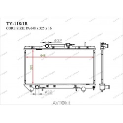 Радиатор охлаждения двигателя GERAT TY-118/1R для Toyota