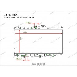 Радиатор охлаждения двигателя GERAT TY-119/1R для Toyota